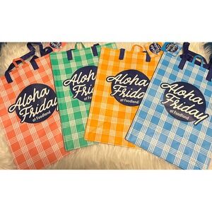 NWT Aloha Friday Palaka Foodland Hawaii Exclusive Reusable Tote Bag Set of 4